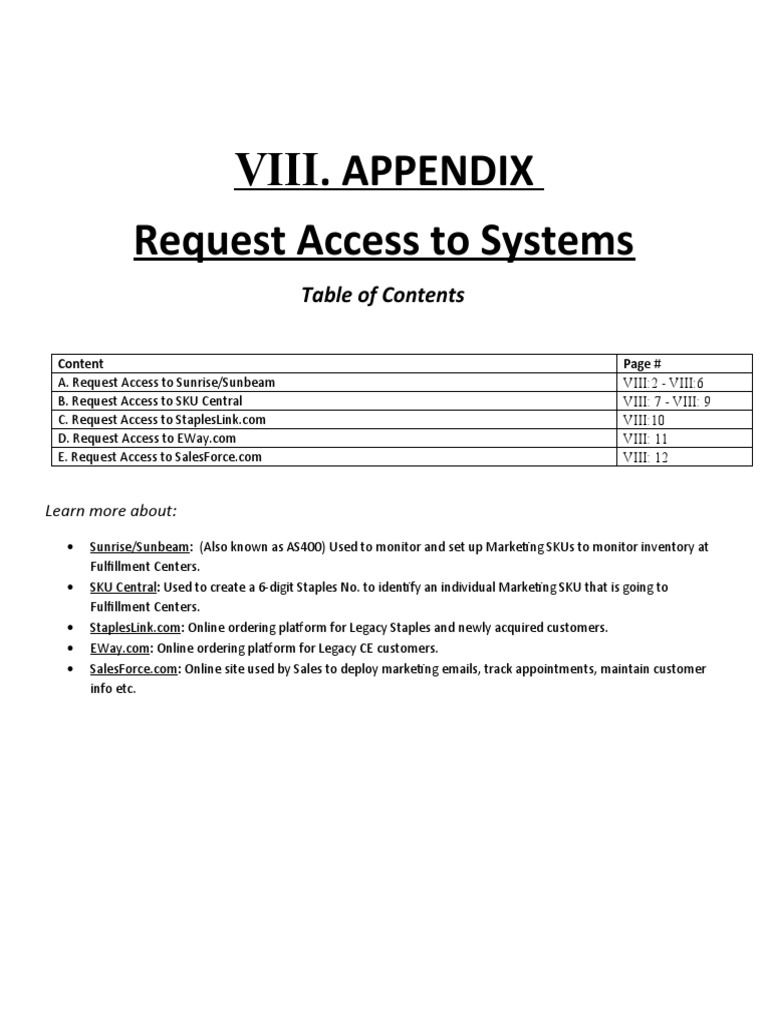 Access Requests for Staples Systems | PDF | World Wide Web | Internet & Web