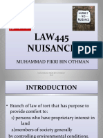 LAW445 Nuisance LAW445 Nuisance: Muhammad Fikri Bin Othman