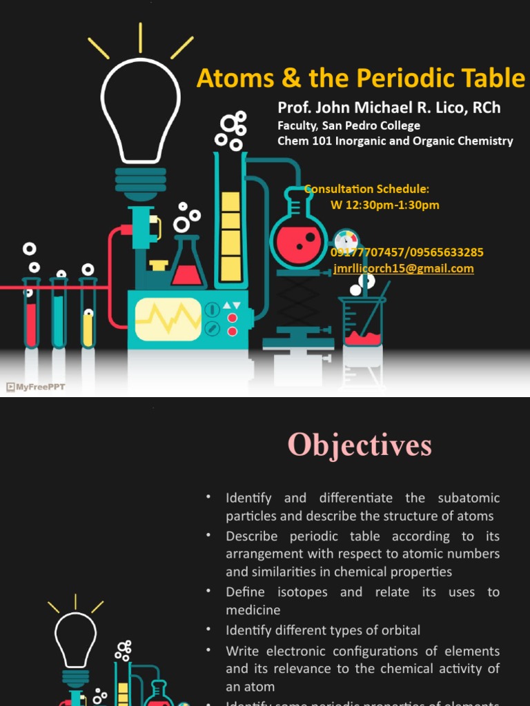 Atoms & The Periodic Table: Prof. John Michael R. Lico, RCH | PDF | Ion ...