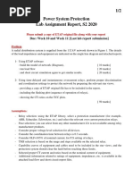 1 - Power System Protection Lab Assignment Report - S2 2020