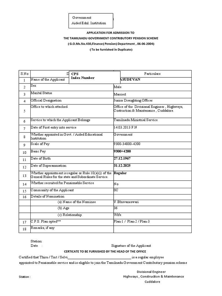 Annexure 1 S Vasudevan Cps Index Number Pdf Demographic