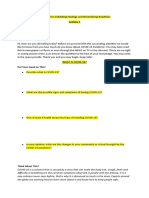 Activities For Validating Feelings and Normalizing Reactions Activity 1 Name: Grade and Section