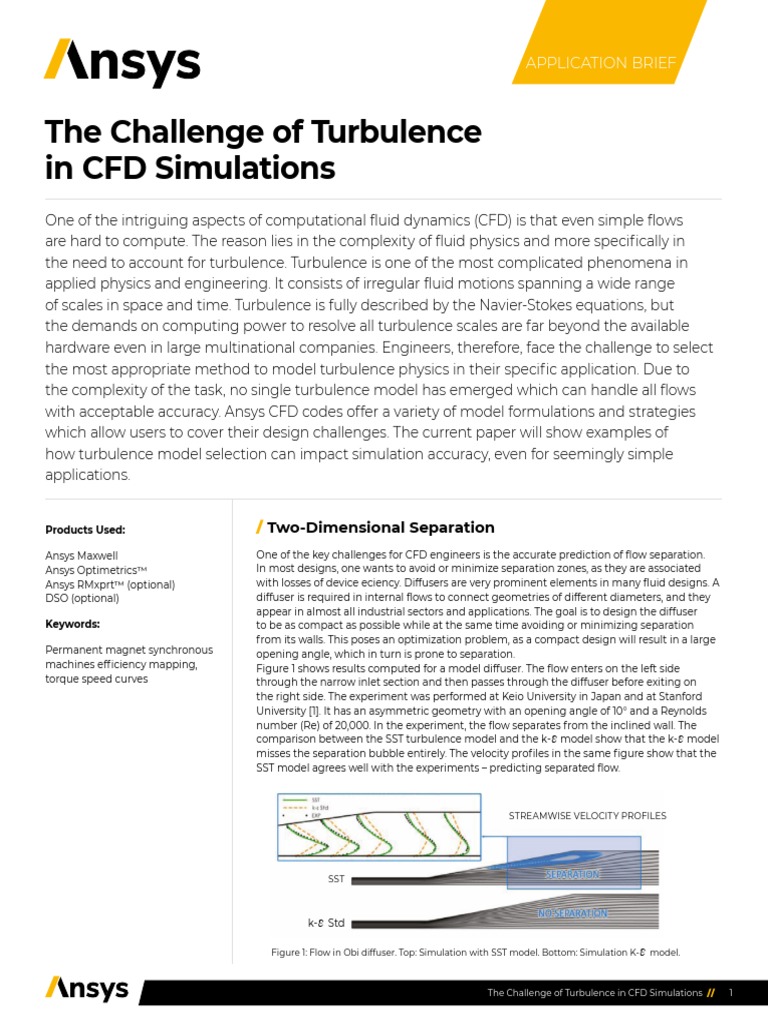 The Challenge of Turbulence in CFD Simulations: Application Brief | PDF ...