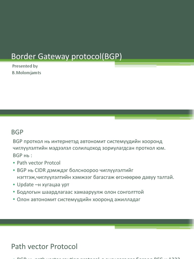 Border Gateway Protocol (BGP) | PDF