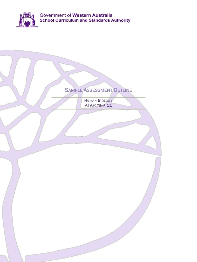 Human Biology ATAR Y11 Sample Assessment Outline WACE 201516 - PDF ...