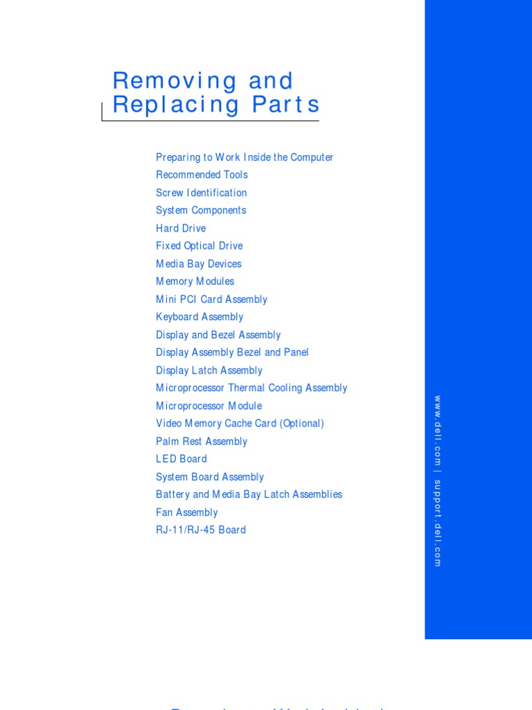 Dell Computer Parts Replacement Guide | PDF | Electrical Connector ...
