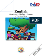 English: Quarter 1 - Module 1 Lesson 3 Yes You May