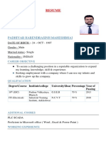 Resume: Padhiyar Harendrasinh Maheshbhai