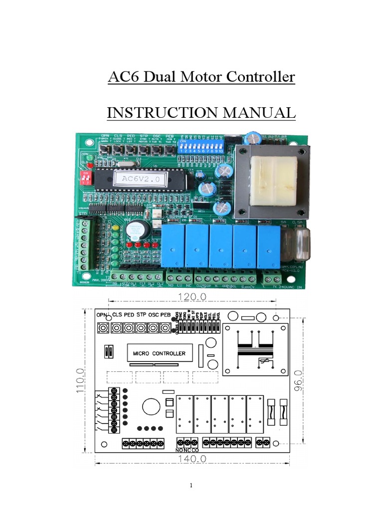 AC6 Dual Motor Controller Instruction Manual | PDF | Electric Motor ...
