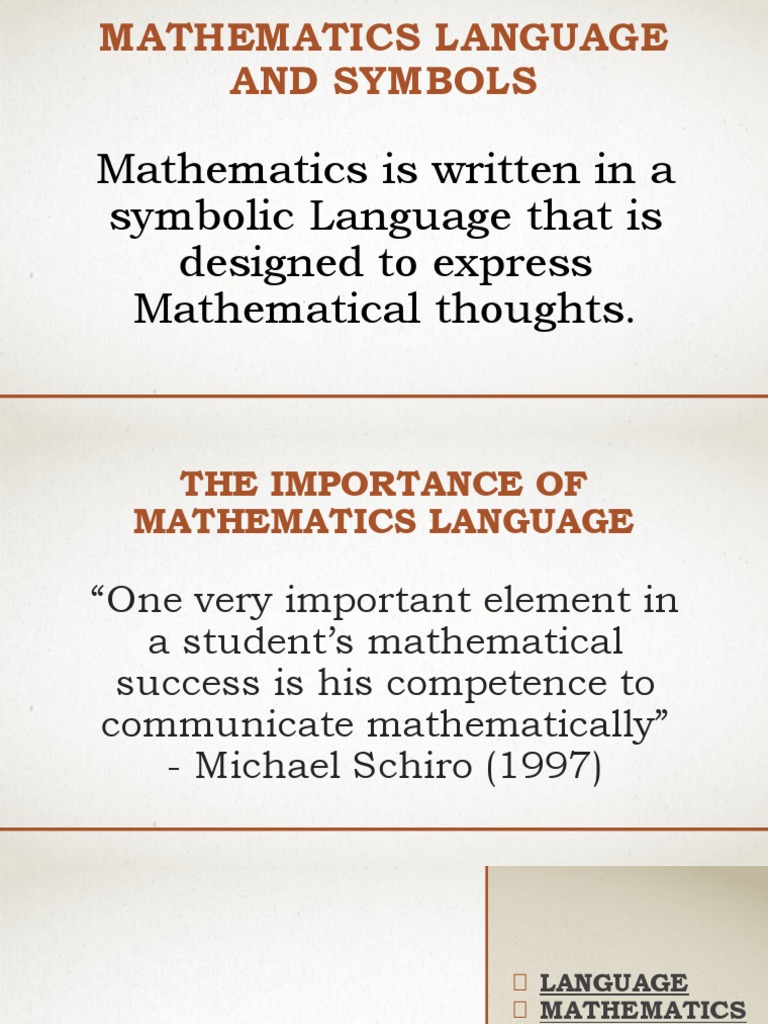 Math of Language and Symbols | PDF | Set (Mathematics) | Numbers