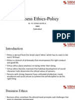 Business Ethics-Policy: Dr. P.V. Sesha Sai PH.D., Sibm Hyderabad