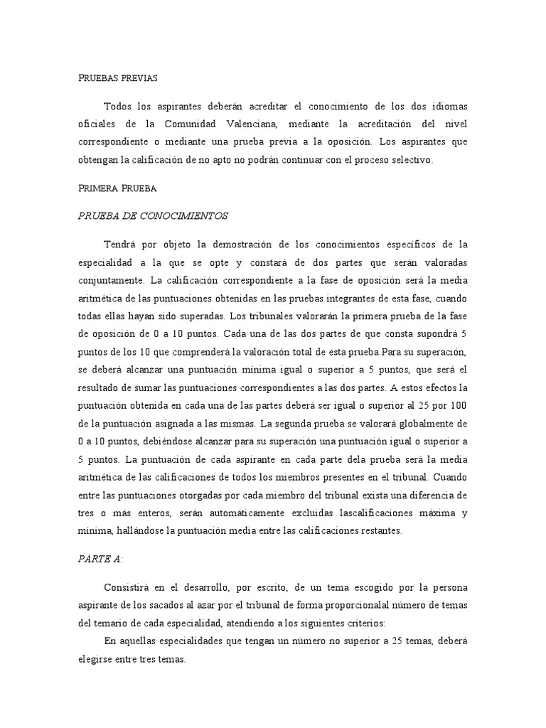 Pruebas Previas | PDF | Maestros | Plan de estudios