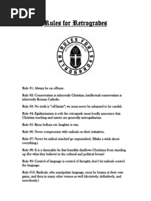 The 40 Rules For Retrogrades Poster Pdf Ideologies Political Theories