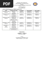 Lac Schedule LAC ID: SDO1Pangasinan LDM2 Calasiao 2 G1 Date Module No./Title Facilitator Documenter LAC Leader