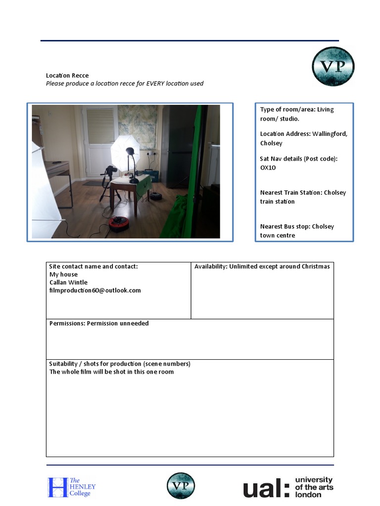 Location Recce for Film Shoot in Living Room | PDF | Manufactured Goods ...