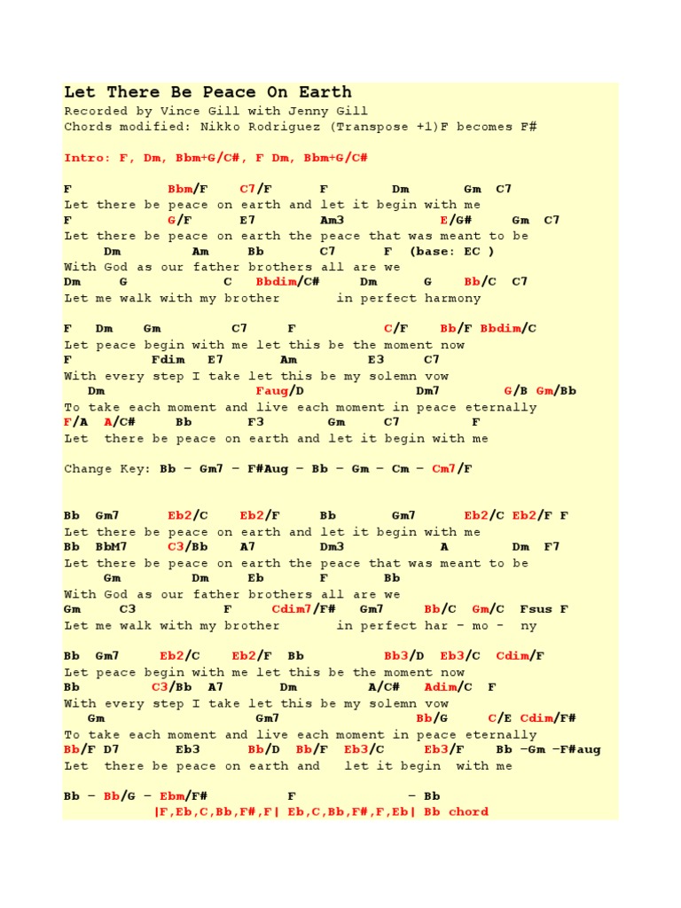 Let There Be Peace On Earth PDF | PDF | Language Arts \u0026 Discipline, image size:768x1024