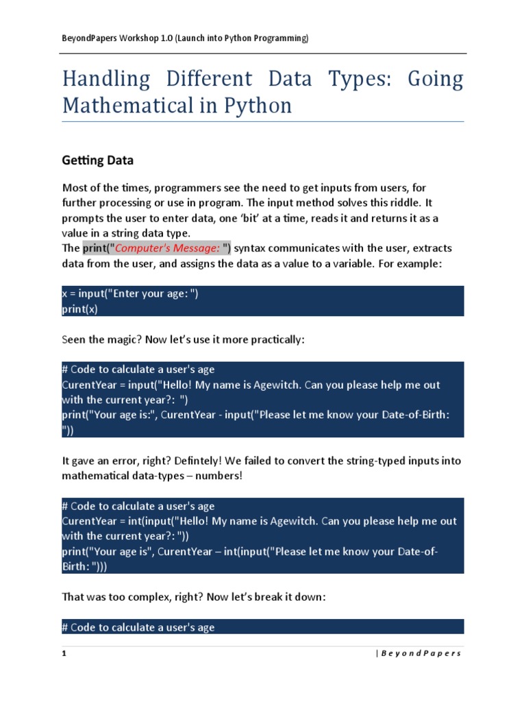 Going Mathematical in Python | PDF | Notation | Computer Programming