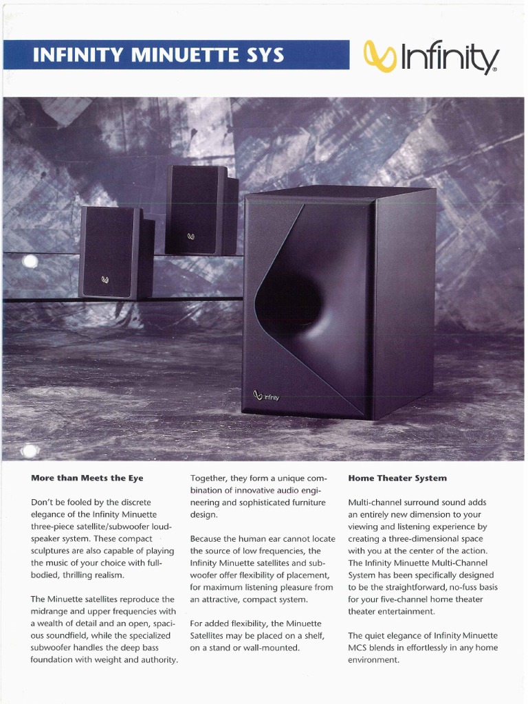 Infinity Minuette Sys & Minuette MCS (Depliant) PDF Loudspeaker