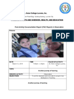St. Anne College Lucena, Inc.: Post-Activity Documentation Report (PAD Report) in Observation