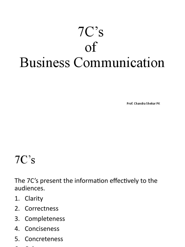 7C's of Business Communication | PDF | Semiotics | Communication