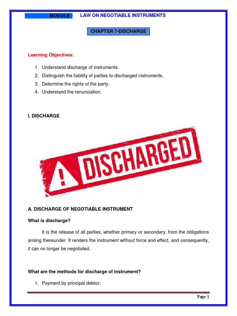 Chapter 7 discharge pdf legal concepts private law