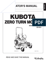 Kubota ZD1011 - ZD1021 Zero Turn Mower Operators Manual