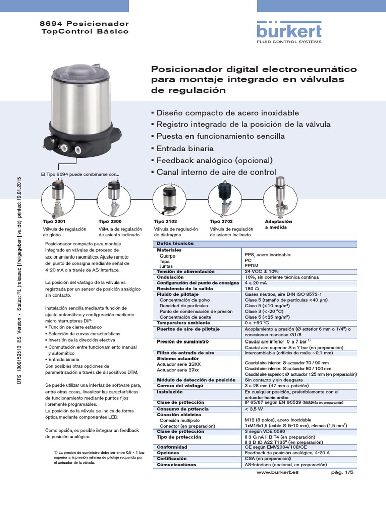 BURKERT Inf Tecnica 8694 | PDF | Solenoide | Equipo