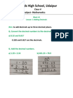 Block 14 Lesson 1 Adding Decimals