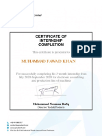 Fawad Internship Certificate PDF