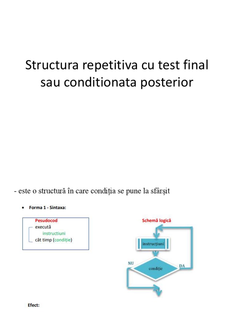 Structura Repetitiva Cu Test Final | PDF