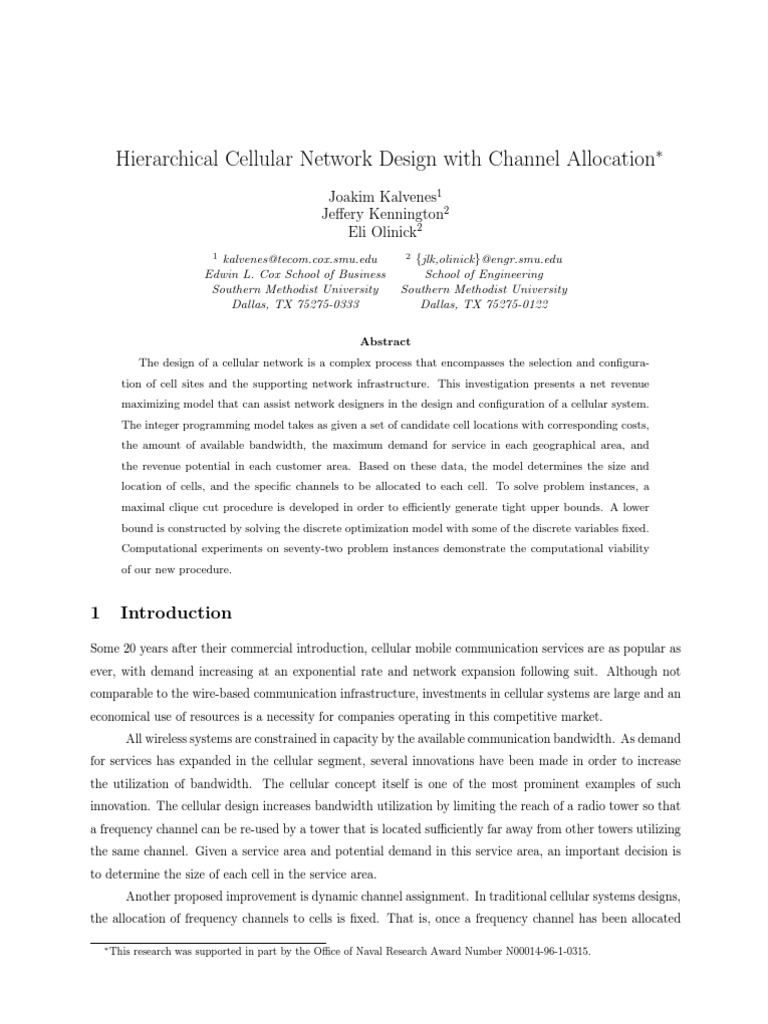 Hierarchical Cellular Network Design With Channel Allocation | PDF ...