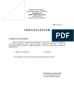 Certification: Pangasinan 3 District Engineering Office