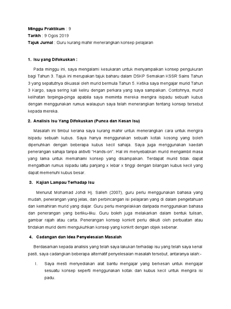 Jurnal Ipg M9 Guru Kurang Mahir Menerangkan Konsep Pdf