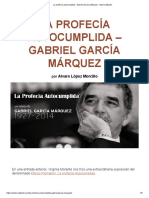 La Profecía Autocumplida - Gabriel García Márquez - Autorrealizarte