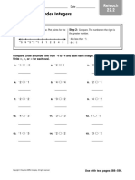 Compare and Order Integers Reteach PDF
