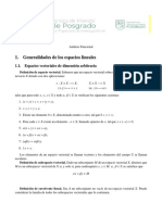 Análisis Funcional: Generalidades de los Espacios Vectoriales