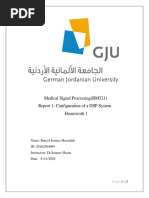 Medical Signal Processing (BM321) Report 1: Configuration of A DSP System Homework 1