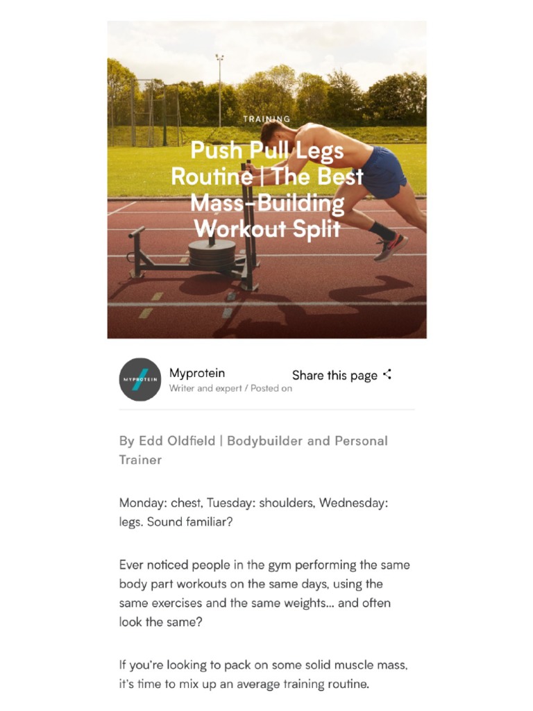 Push Pull Legs Routine The Best MassBuilding Workout Split