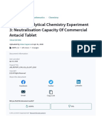 CHM 421 Analytical Chemistry Experiment 3 - Neutralisation Capacity of Commercial Antacid Tablet - Sodium Hydroxide - Hydrochloric Acid