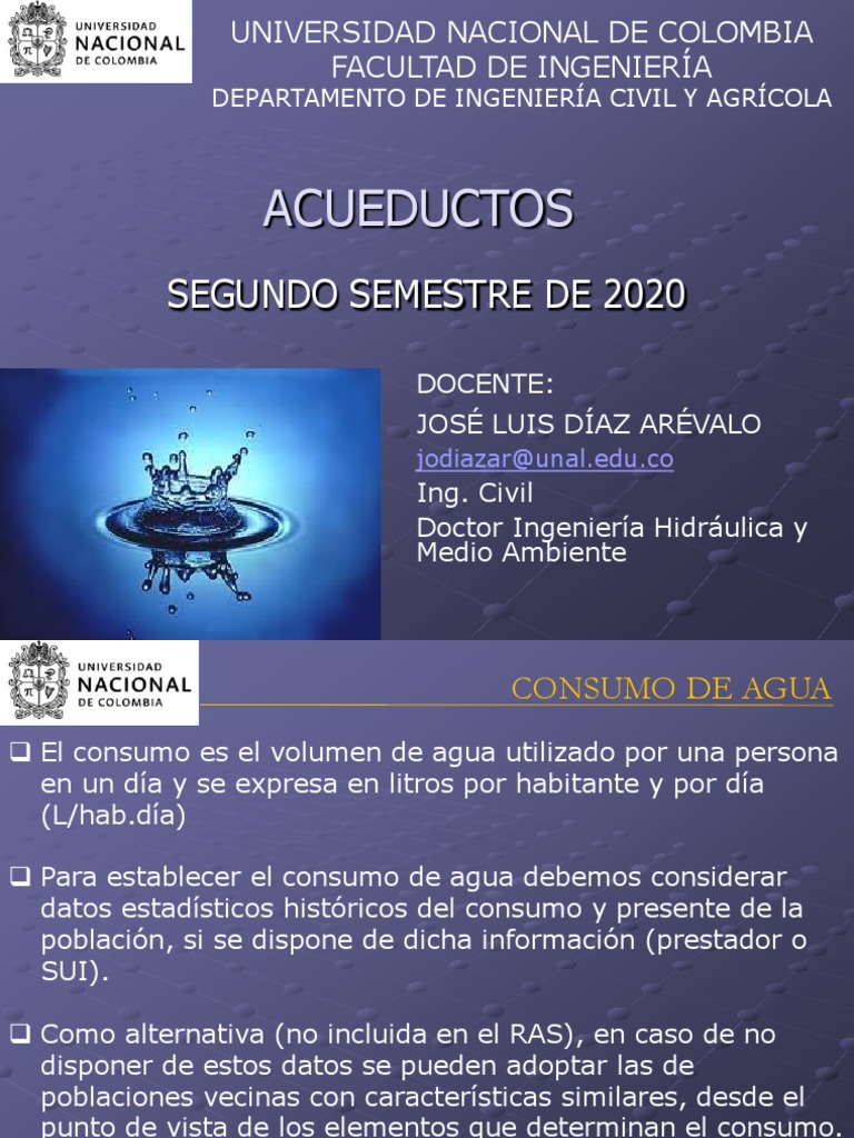 Consumo y Pérdidas de Agua en Acueductos | PDF | Consumo (economía) | Agua
