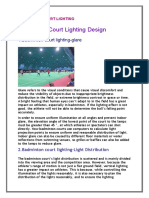 Badminton Court Lighting Design Guide