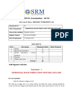 SRM IST, Kattankulathur - 603 203: Sub Code & Name: 18EES102L WORKSHOP LAB