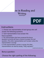 Review in Reading and Writing