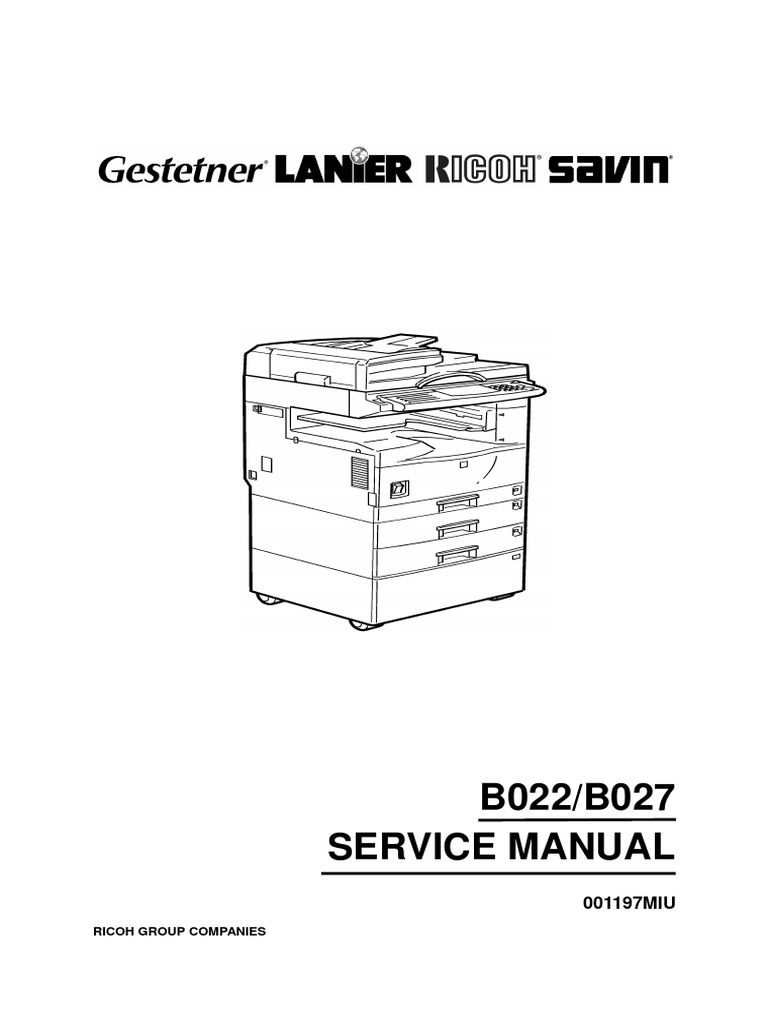 Ricoh B022/B027 Service Manual Guide | PDF | Image Scanner | Photocopier