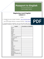 Passport To English: Beginning Level English Lesson 2