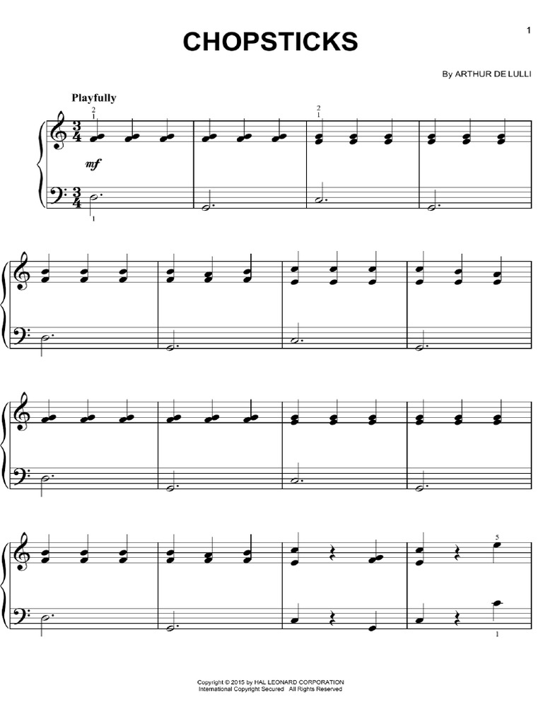 Chopsticks Piano PDF