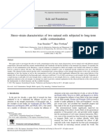 Effect of long-term acidic contamination on stress-strain behavior of natural soils