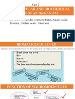 Biomacromolecules (Carbohydrate, Protein, Lipids, Minerals, Nucleic Acid)