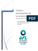 Organizador Gráfico de Costos y Presupuestos de Un Proyecto