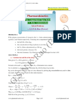 Pharmacokinetics Solved Problems Pharmacokinetics. One Compartment Open Model I.V. Bolus Administration PDF